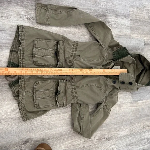 VTG Y2K Abercrombie & Fitch military utility jacket Womens XS green Bella Elena - Picture 12 of 16